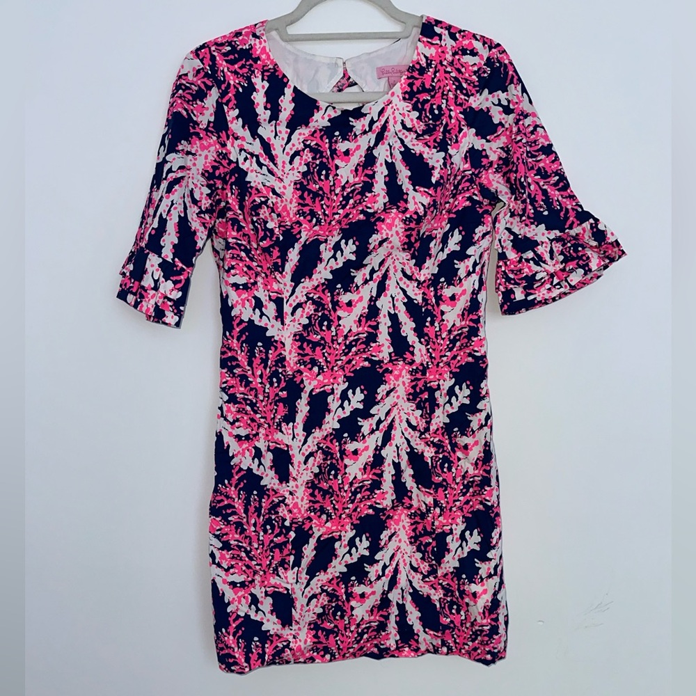 Lilly Pulitzer Pink and Navy Floral Dress